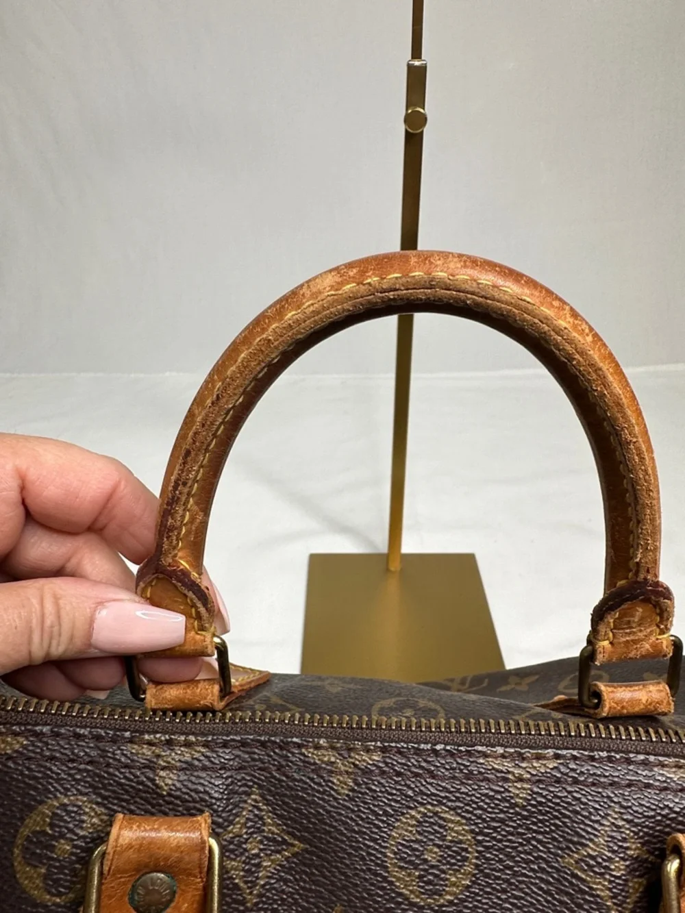 Louis Vuitton Monogram Speedy Bag in Brown and Tan Vintage